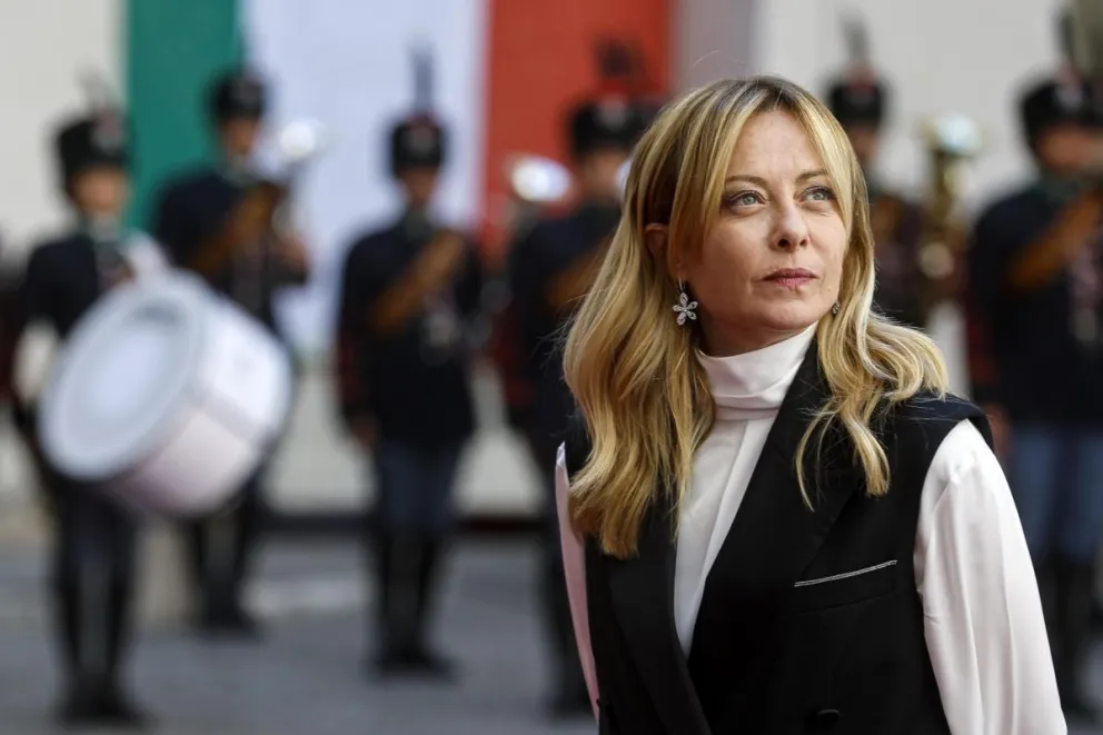 La primera ministra italiana, Giorgia Meloni, el pasado 20 de abril de 2026 en el Palazzo Chigi en Roma, Italia. Foto: EFE