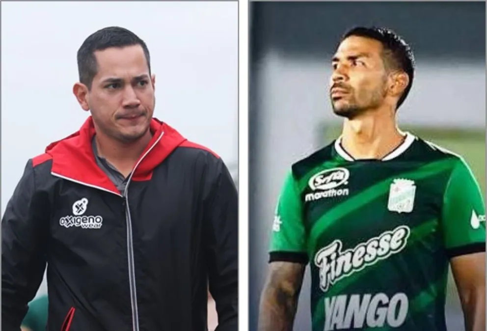Leonardo Egúez y Diego Bejarano, acreedores de la U de Vinto y Oriente Petrolero. Fotos: AD