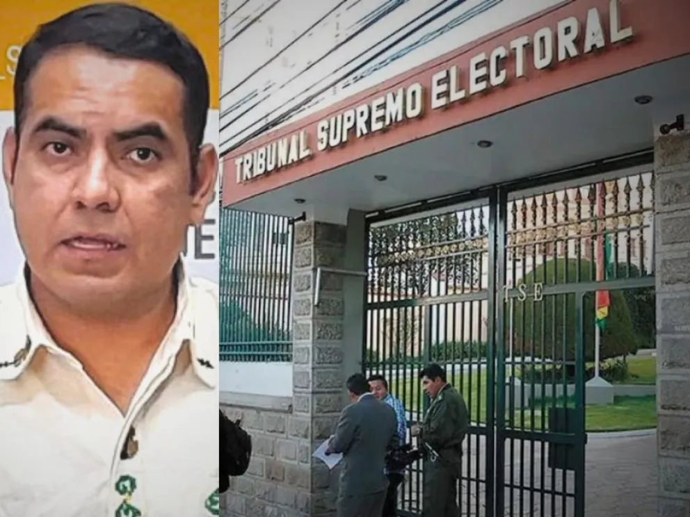 Francisco Vargas y las oficinas del TSE. Foto: TSE y APG