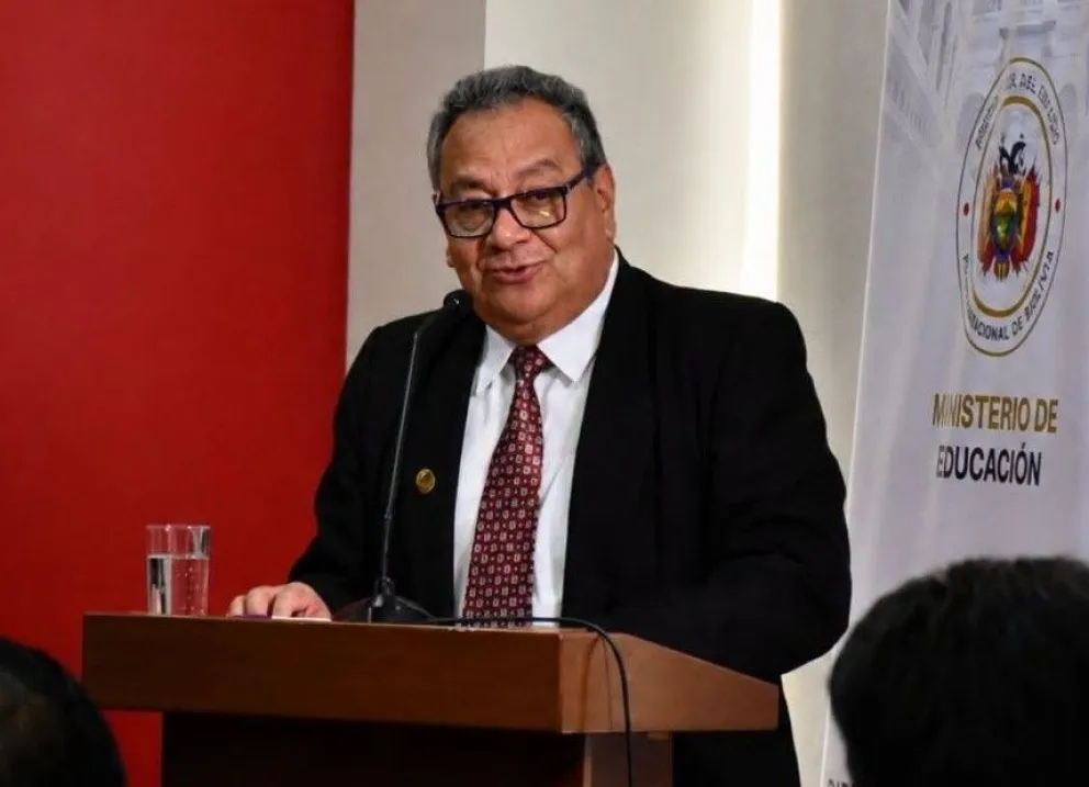 Erick Sanjinés, ministro de Educación. 