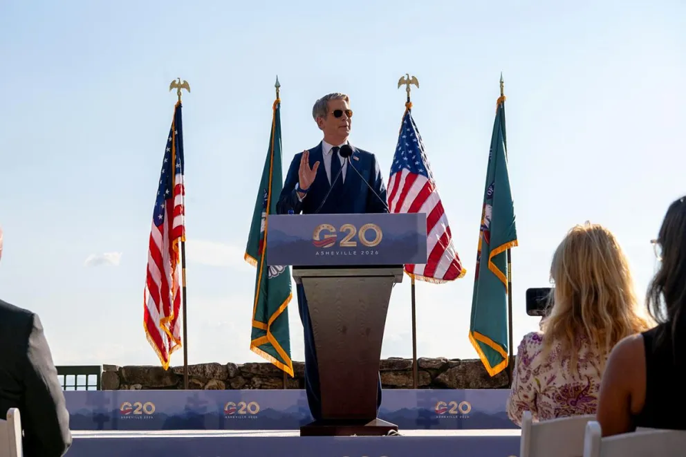 El Secretario del Tesoro de Estados Unidos, Scott Bessent en una rueda de prensa en Asheville, Carolina del Norte (EE.UU.). Foto: EFE