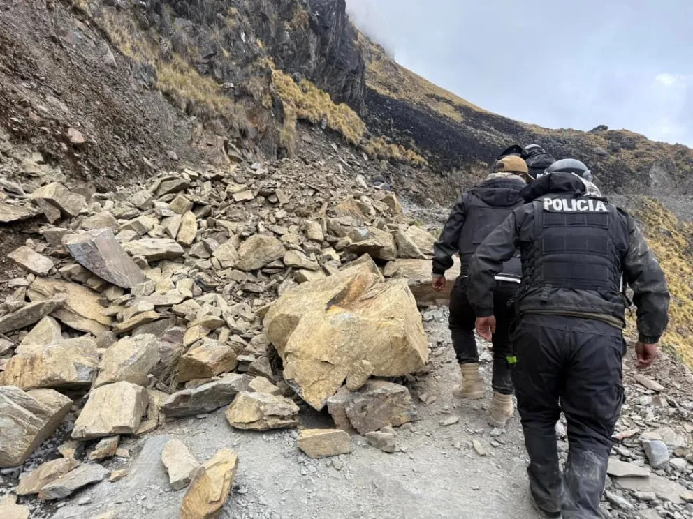 Los efectivos que realizan una inspección en la zona. Foto: AJAM