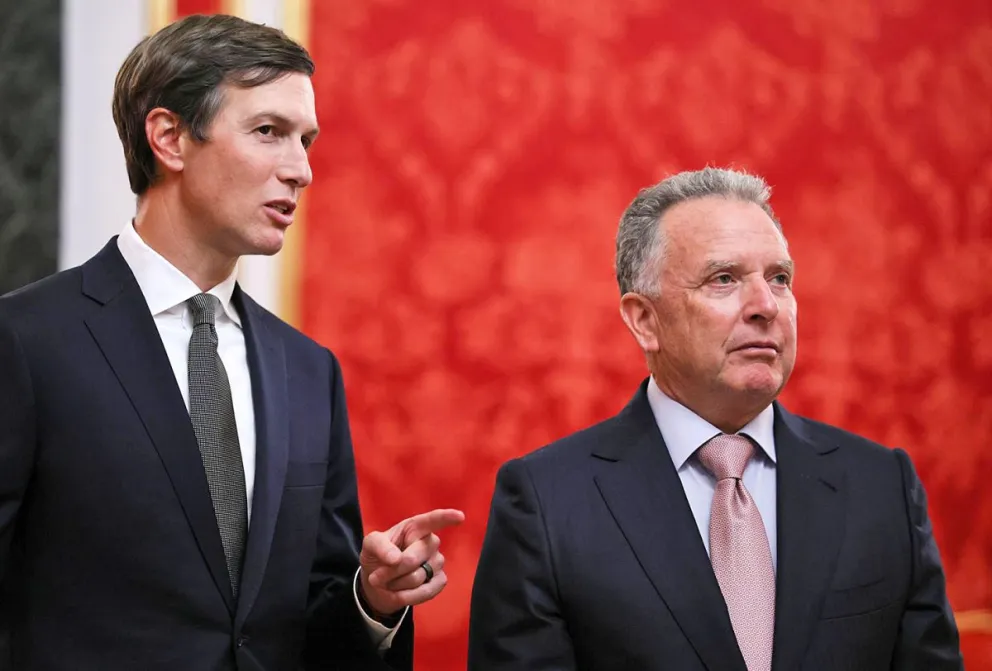 Los enviados de EE.UU, Jared Kushner (izquierda)y Steve Witkoff en Moscú. Foto: EFE