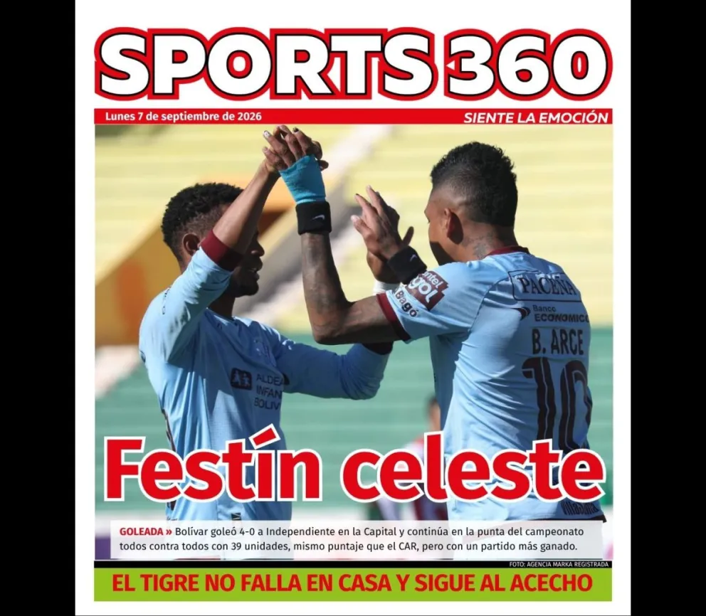 Jugadores de Bolívar festejan uno de los goles a Independiente en Sucre. Foto: Agencia Marka Registrada