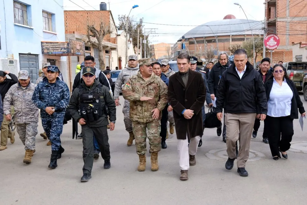 El presidente Rodrigo Paz en su visita a Viacha. Foto: Of. del Presidente 