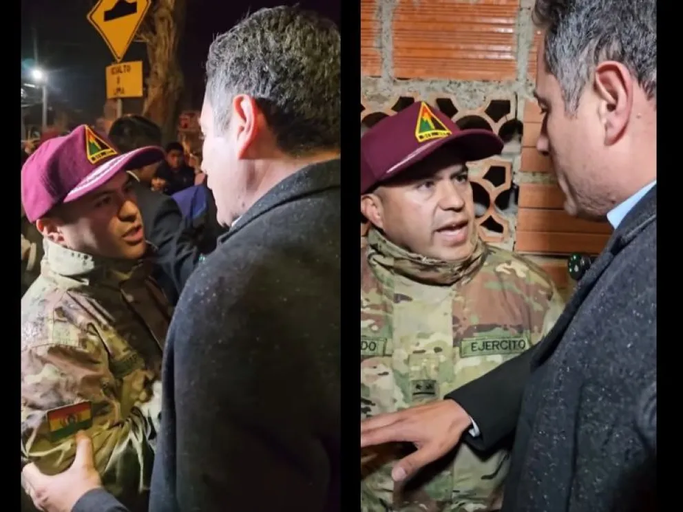 Dos momentos del  incidente ocurrido anoche en Viacha
