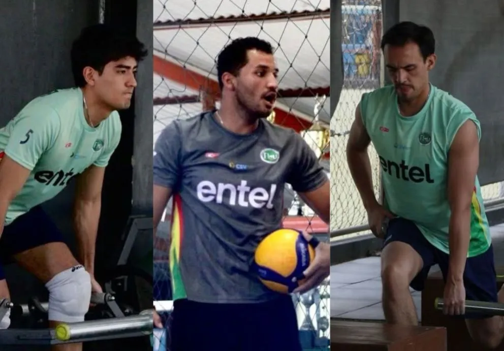 Los seleccionados durante su entrenamiento. Fotos: La Verde Vóley.