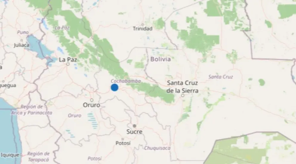 Sismo de 3,2 se registra en Cochabamba horas antes de su aniversario. Foto: Red Uno