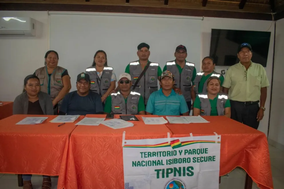 Autoridades del TIPNIS durante el anuncio realizado el 12 de septiembre en Trinidad. Fotos: CENDA.

