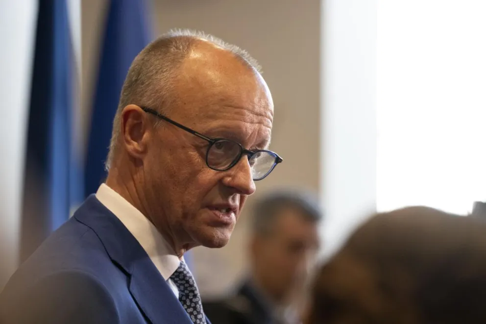 El canciller alemán, Friedrich Merz, este lunes 14 de septiembre durante la Cumbre Ártica Europea en Rovaniemi, Finlandia. Foto: EFE