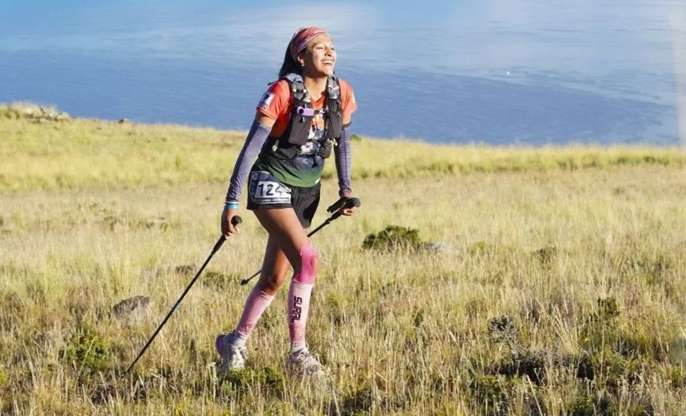 Jenny Yana en una competencia anterior. Crédito: Skyrunning Bolivia