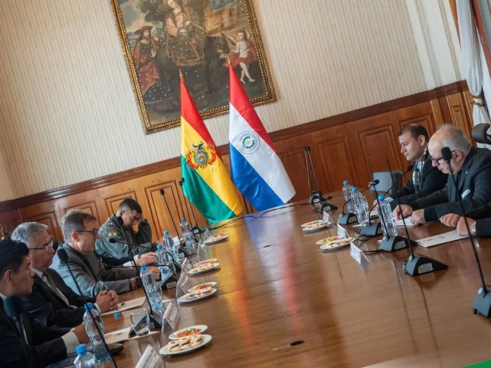 Representantes de Bolivia y Paraguay reunidos en la Cancillería de La Paz. Foto: Cancillería
