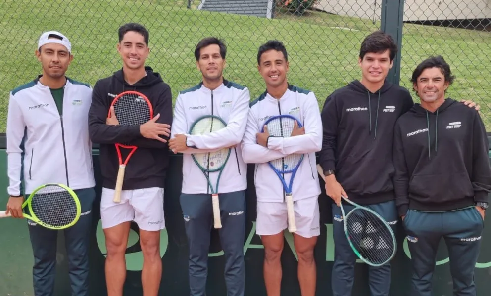 Integrantes del equipo Bolivia de Copa Davis. Crédito: Federación Boliviana de Tenis