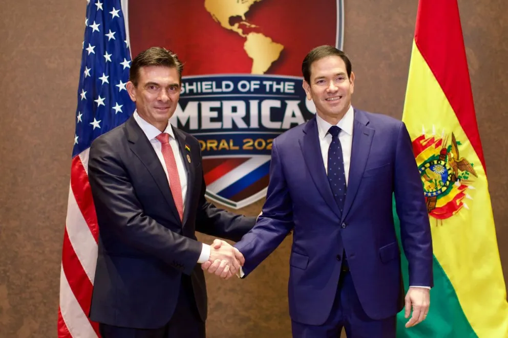 El presidente Rodrigo Paz y el secretario de Estado de Estados Unidos, Marco Rubio. Foto: Gentileza Casa Blanca.