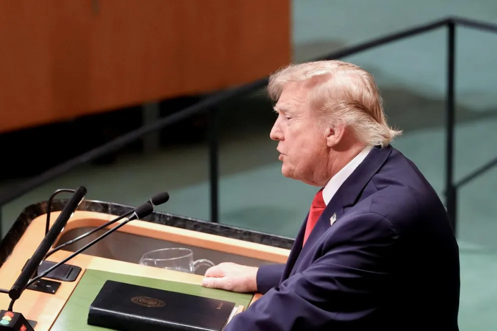 El presidente de Estados Unidos, Donald Trump, habla durante la 81ª Asamblea General de Naciones Unidas, este martes en Nueva York (Estados Unidos). Foto: EFE