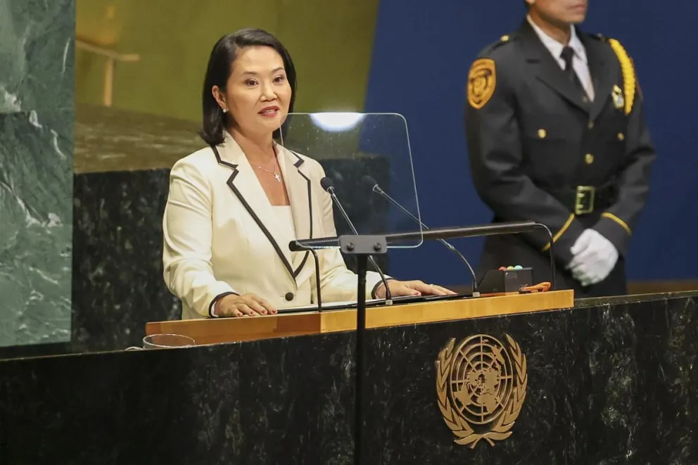 La presidenta de Perú, Keiko Sofia Fujimori Higuchi, en la ONU. EFE