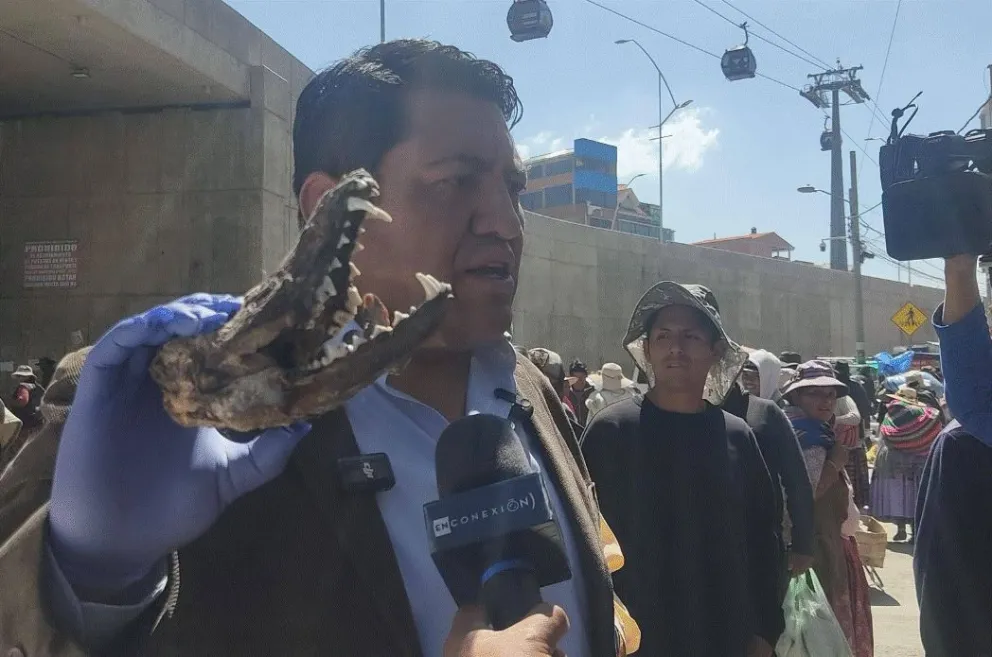 El operativo generó preocupación entre los comerciantes y vecinos que se encontraban en la feria. Foto: ABI