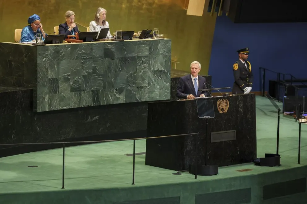El presidente de Chile, José Antonio Kast, en la Asamblea General de la ONU, el 22 de septiembre de 2026. Foto: EFE