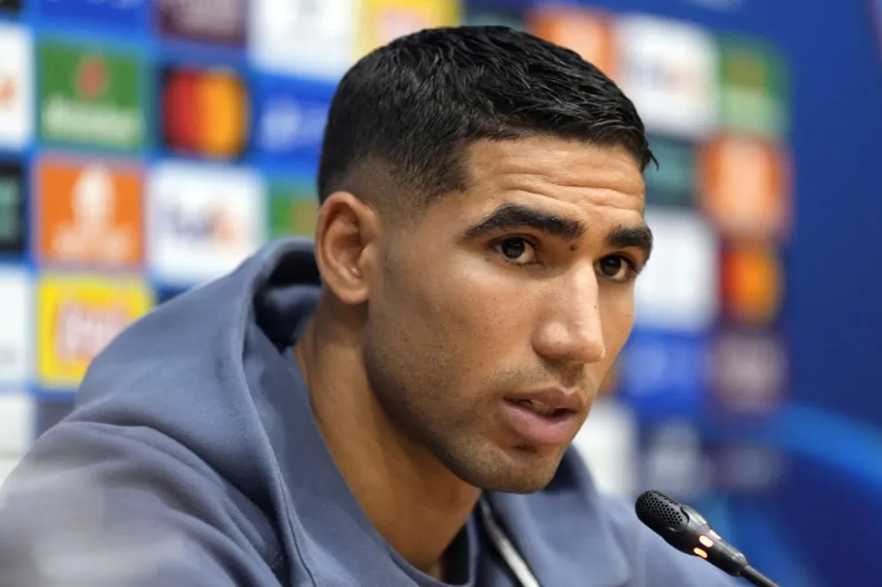El futbolista del París Saint-Germain (PSG) Achraf Hakimi. Foto: EFE.