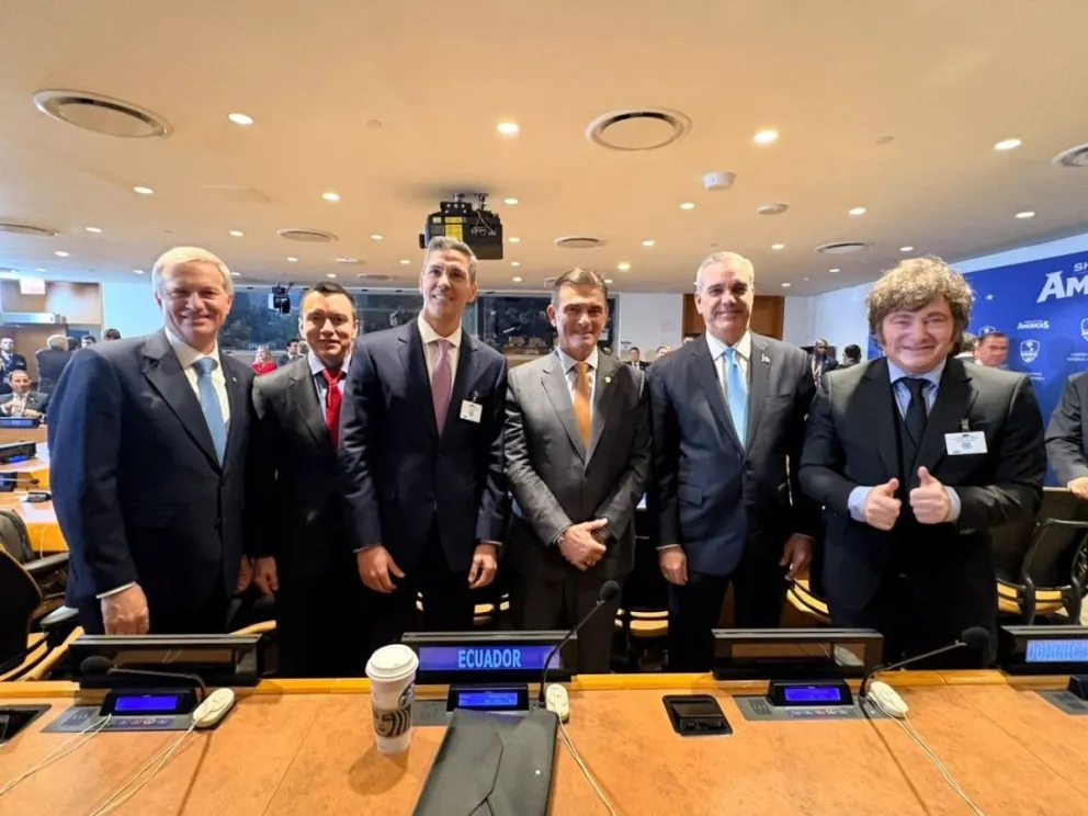 Algunos de los presidentes que integran el Escudo de las Américas. Foto: Rodrigo Paz/cuenta de X