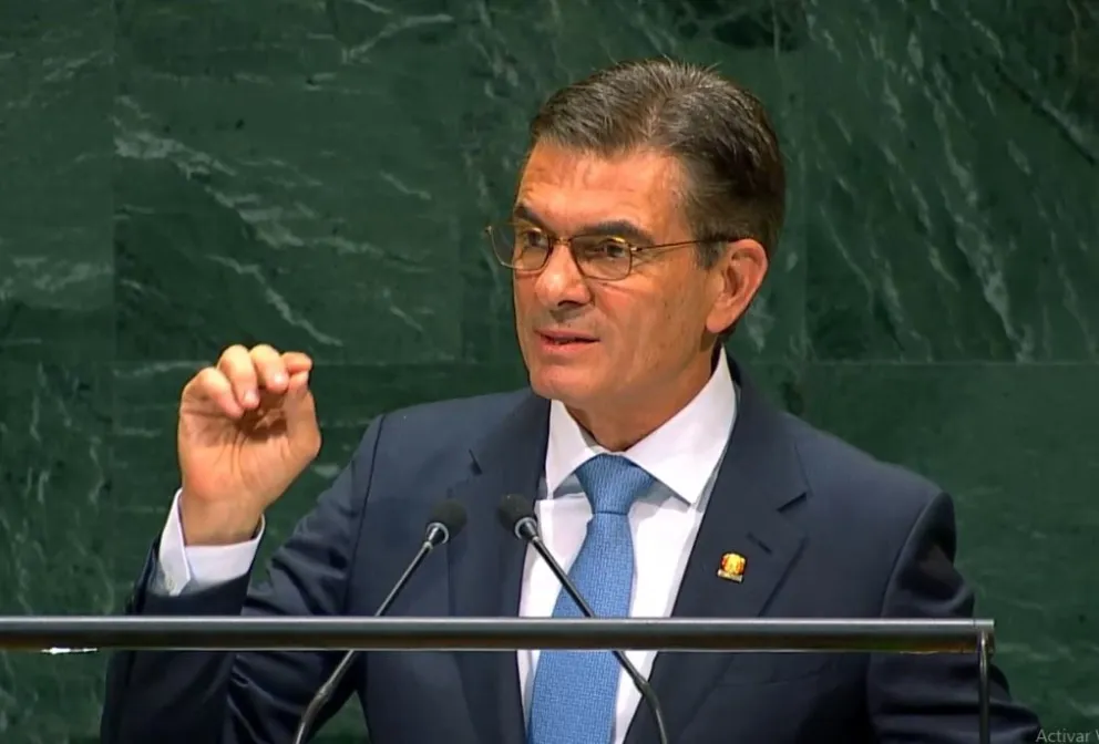 El presidente Rodrigo Paz en la ONU. Foto: Captura de imagen