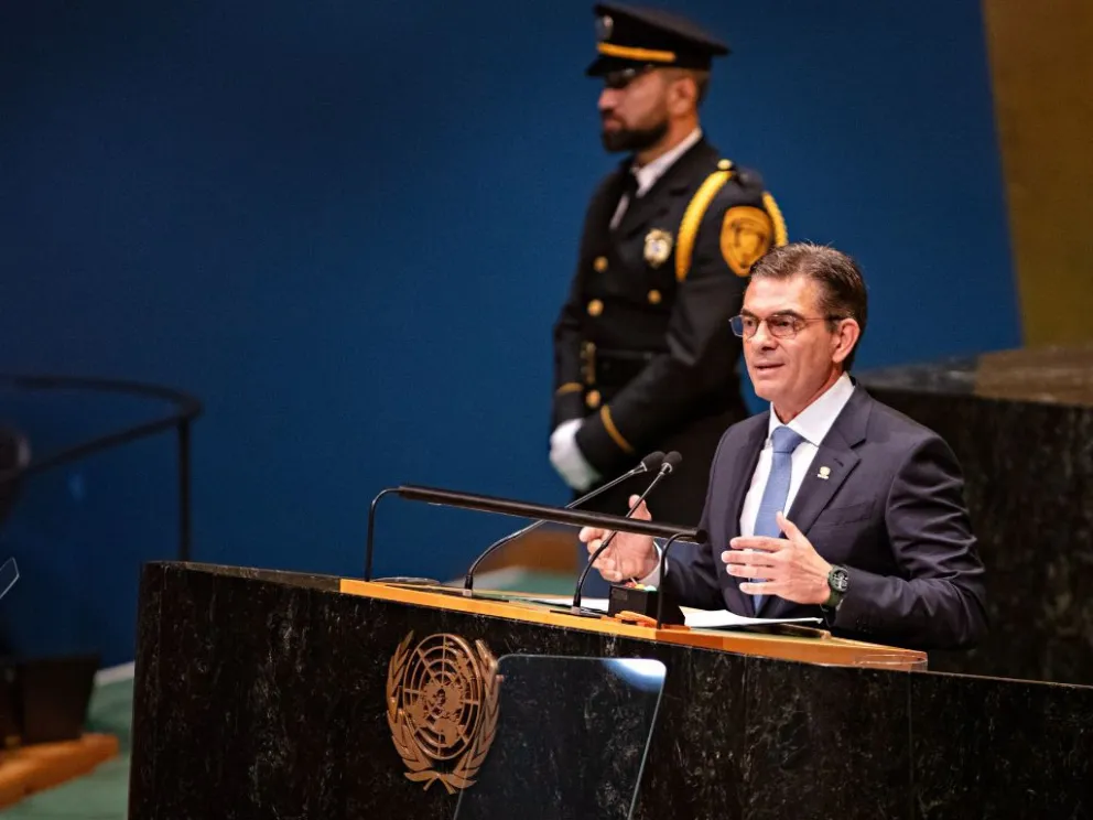 Paz, durante su discurso en la ONU. Foto: Of. del Presidente 