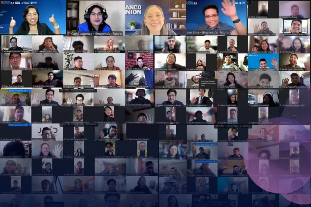La iniciativa comenzó con una sesión virtual en la que los participantes iniciaron el primer módulo de capacitación. Foto: Fundación Emprender Futuro