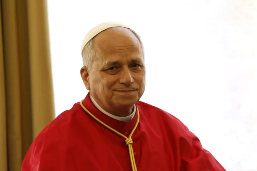 El papa León XIV en el Palacio del Elíseo en París, Francia, este viernes. Foto: EFE