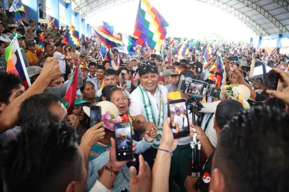 Evo Morales en el ampliado que se realiza en Lauca Ñ. Foto: Radio Kawsachun Coca
