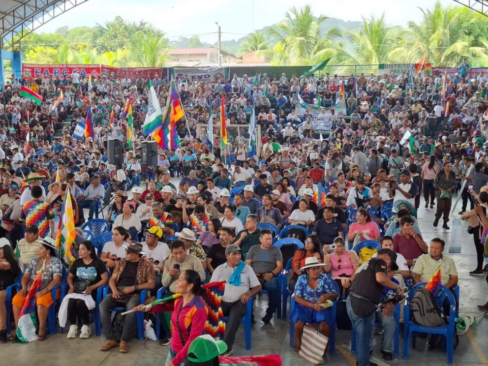 El Ampliado Nacional del Instrumento Político Evo Pueblo, se realizó en Lauca Ñ, en el trópico de Cochabamba. Foto RKC