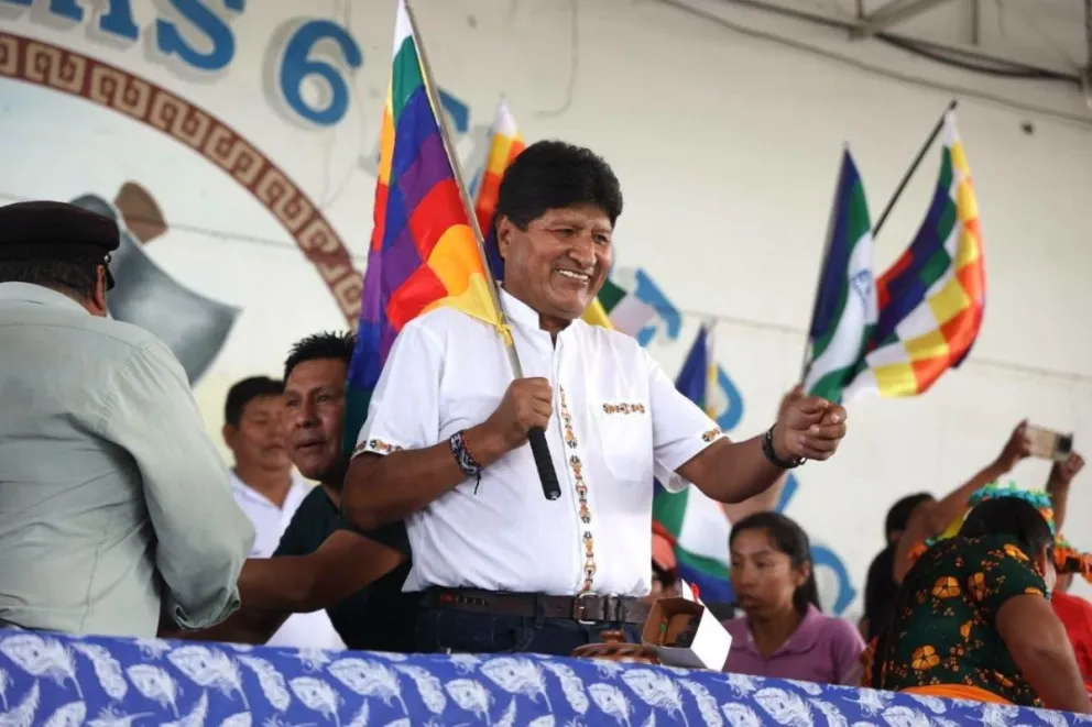 Evo Morales en el ampliado de Lauca Ñ, Cochabamba. Foto: RKC