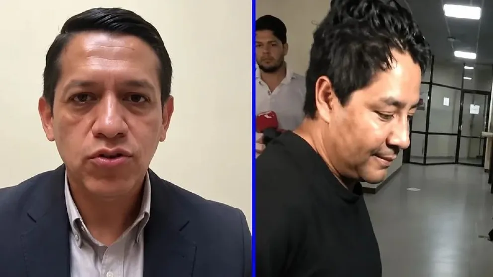 El viceministro de Transparencia Institucional, Yamil García y Luis Marcelo Arce. Foto Red Uno