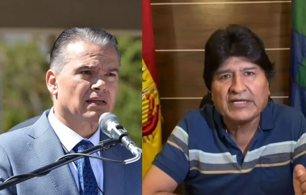 El ministro Ernesto Justiniano y el expresidente Evo Morales