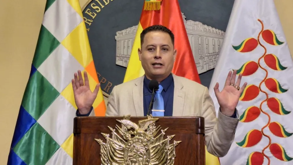 Edmand Lara, en conferencia de prensa. Foto: Visión 360 