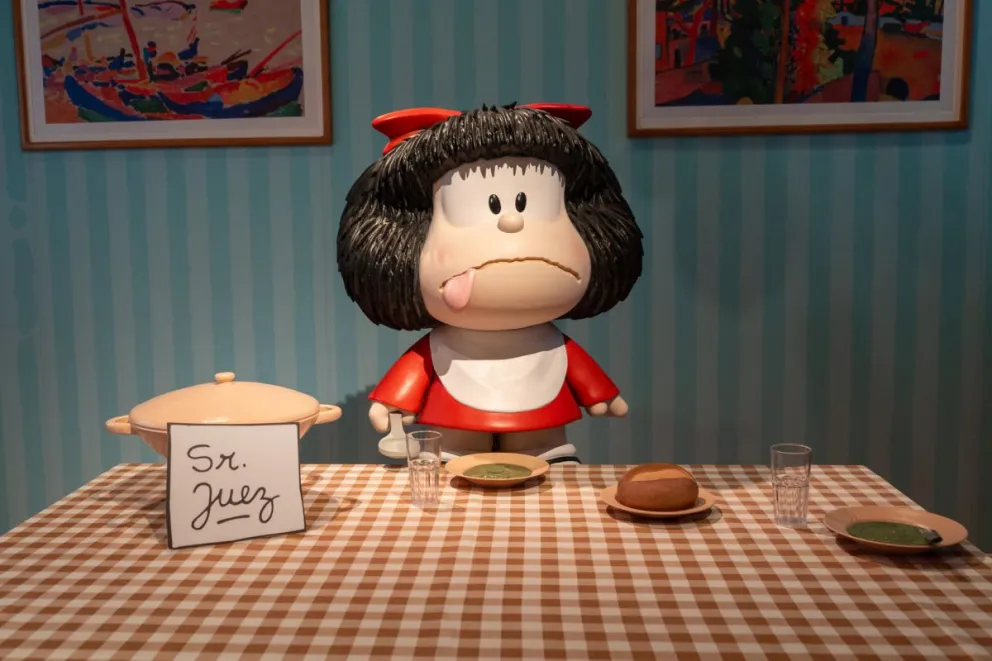 La exposición Mafalda Inmersiva recrea en el Centro Cultural Recoleta de Buenos Aires el célebre universo y los personajes creados por Quino. Foto: EFE
