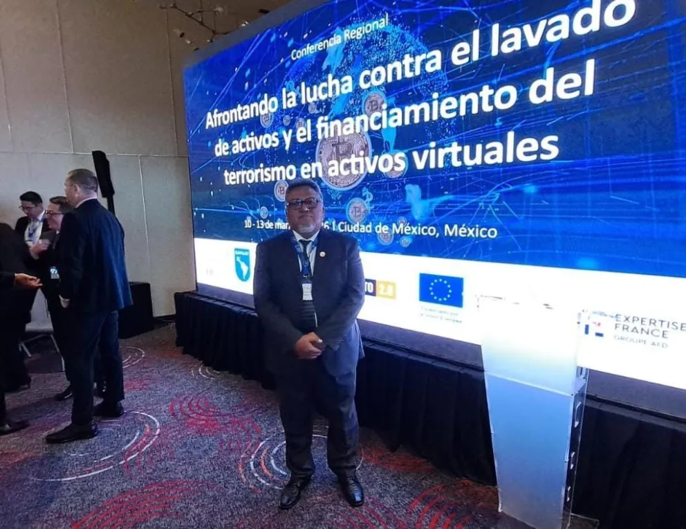 Luis Montaño participó en una conferencia regional sobre la lucha contra el lavado de activos en 2026. Foto: Fiscalía General