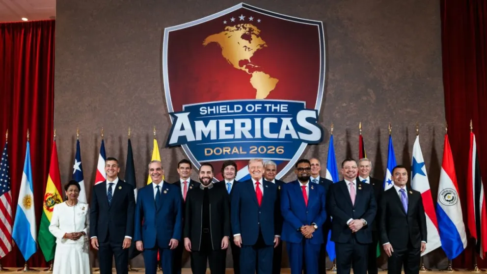 Los presidentes que forman parte del Escudo de las Américas. Foto: Casa Blanca / ABI 