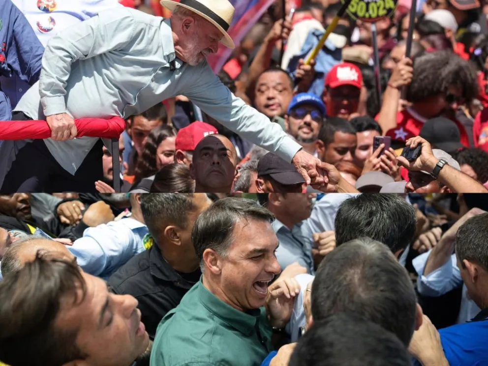 El presidente Luiz Inácio Lula da Silva y el candidato opositor Flávio Bolsonaro. Fotos: EFE 