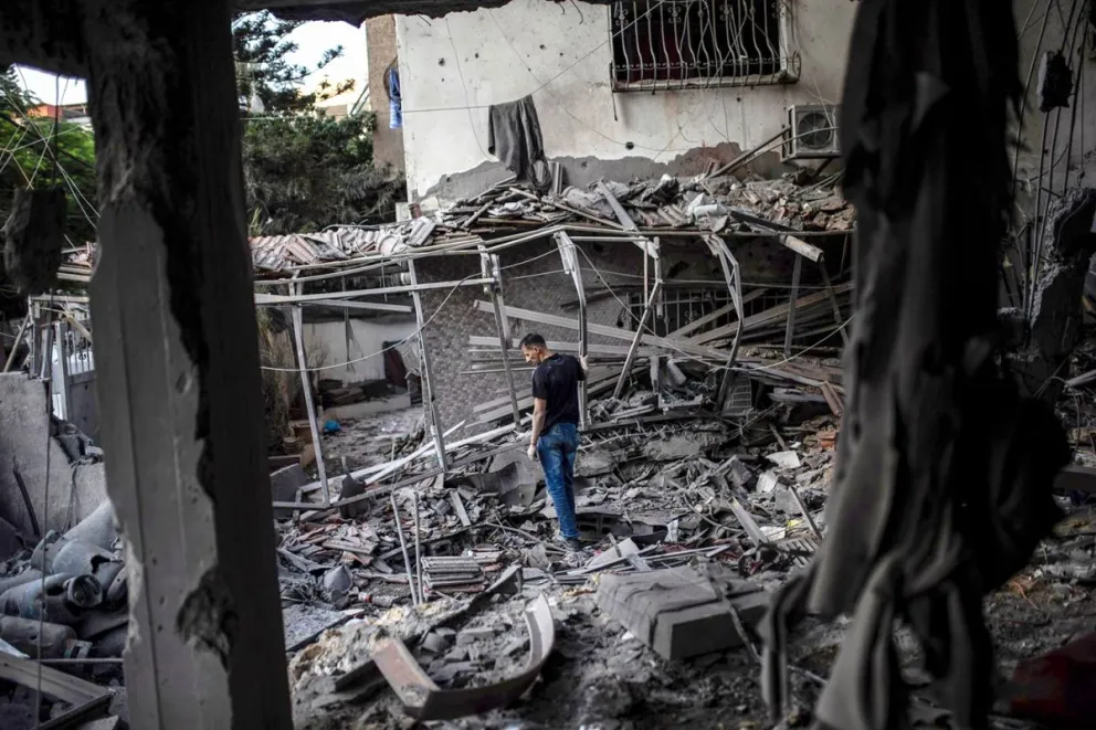 Imagen del lugar del bombardeo. Foto: EFE