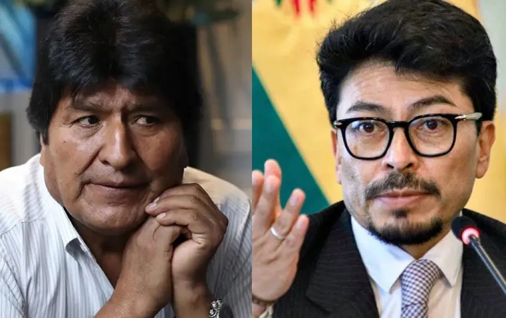 Evo Morales y Fernando Aramayo. Composición con fotografías capturadas de RRSS.