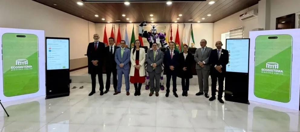 El entonces fiscal general del Estado presentó el Ecosistema ROMA como un hito en la revolución tecnológica de la justicia. Foto: FGE