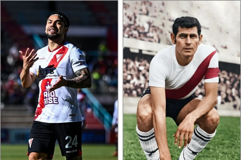 Carmelo Algarañaz y Juan Américo Díaz, notables goleadores del cojunto millonario. Fotos: CAR - JAD
