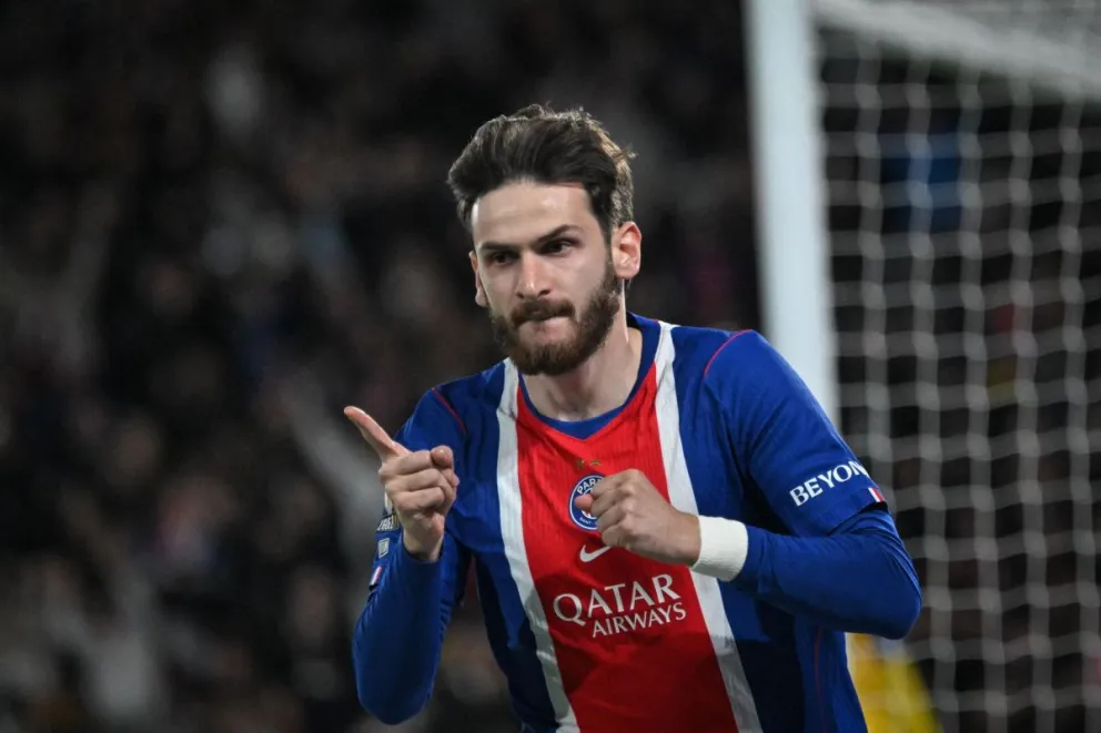 Kvaratskhelia celebra un gol al Le Mans. Foto: EFE.