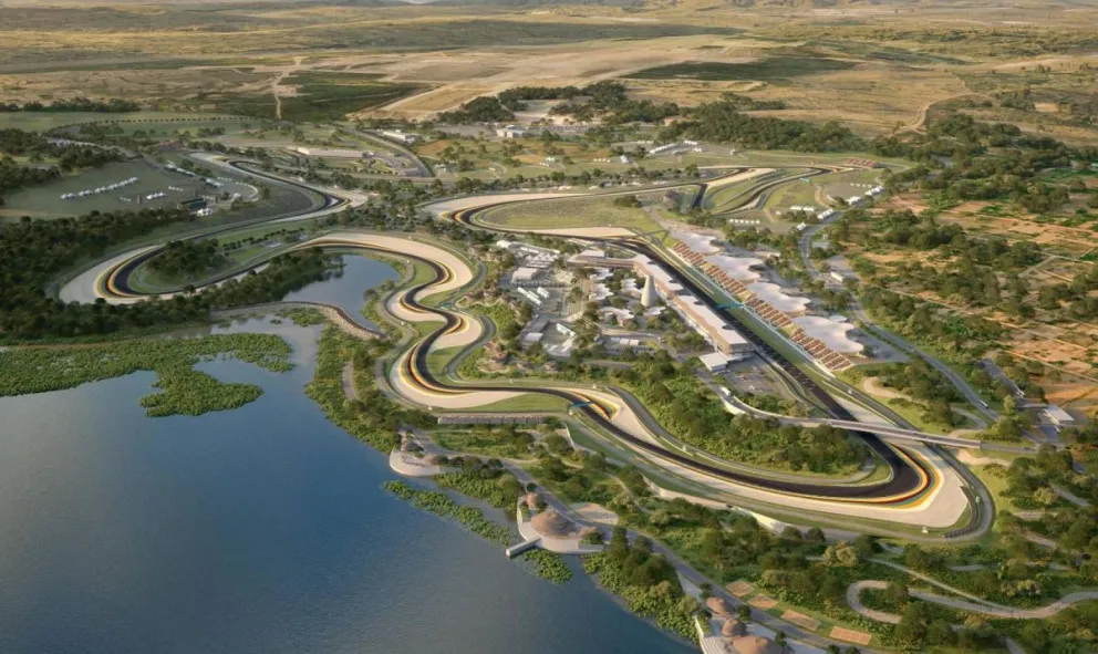 Una maqueta del circuito que se construirá en Bugesera, a unos 40 kilómetros al sur de Kigali, en Ruada. Foto: EFE