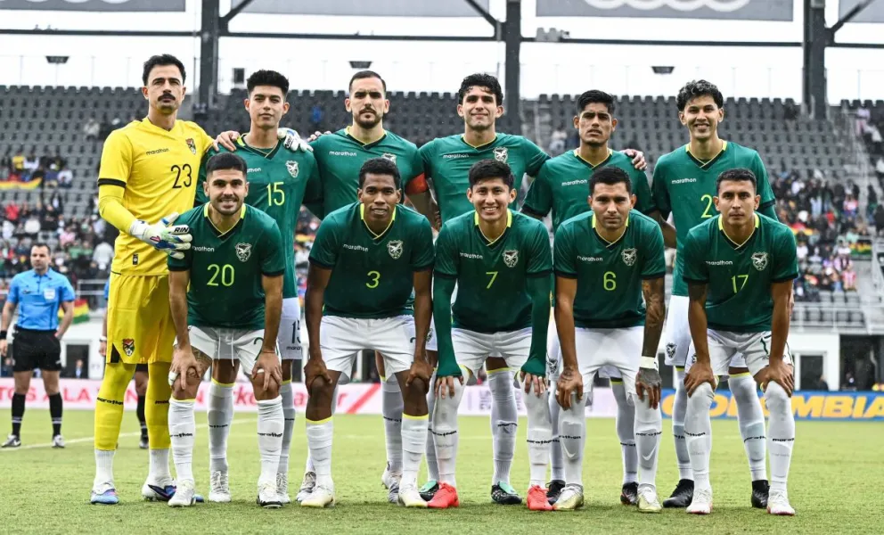 La Selección boliviana que empezó el partido con Paraguay en los Estados Unidos. Foto: La Verde - FBF