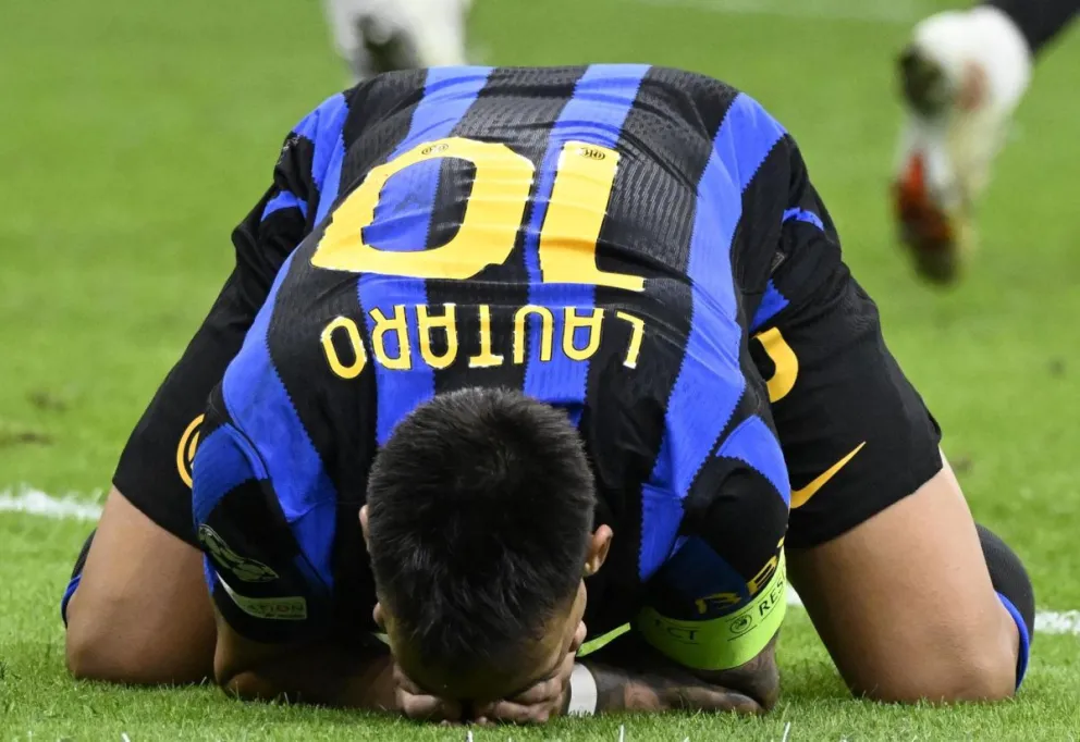 Lautaro Martínez durante el partido de Liga de Campeones ante el Brujas. Foto: EFE.
