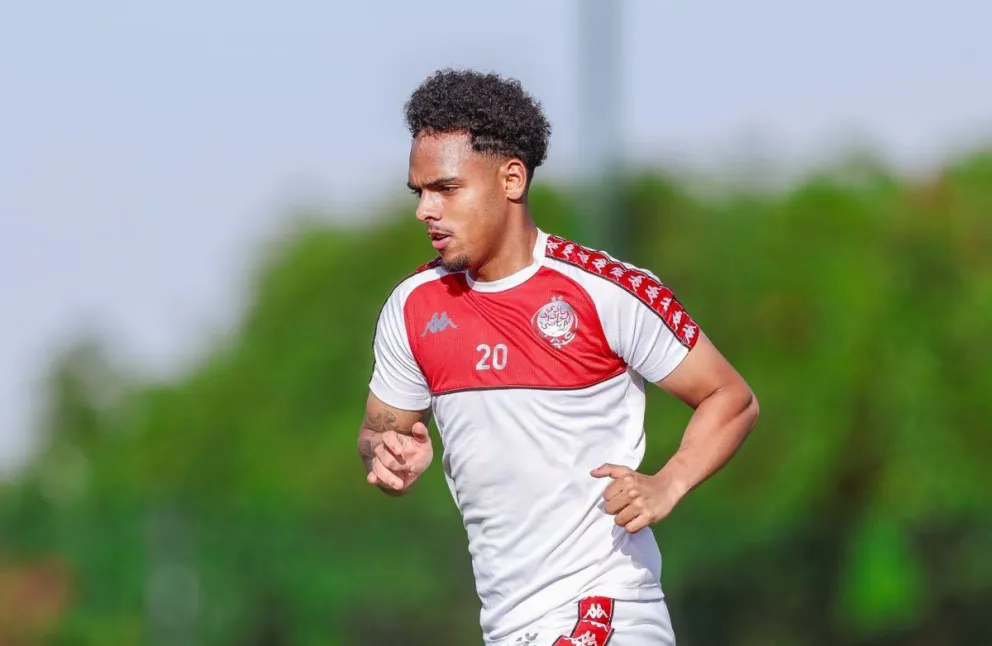 Paniagua durante una práctica con su club marroquí. Foto: Wydad AC.