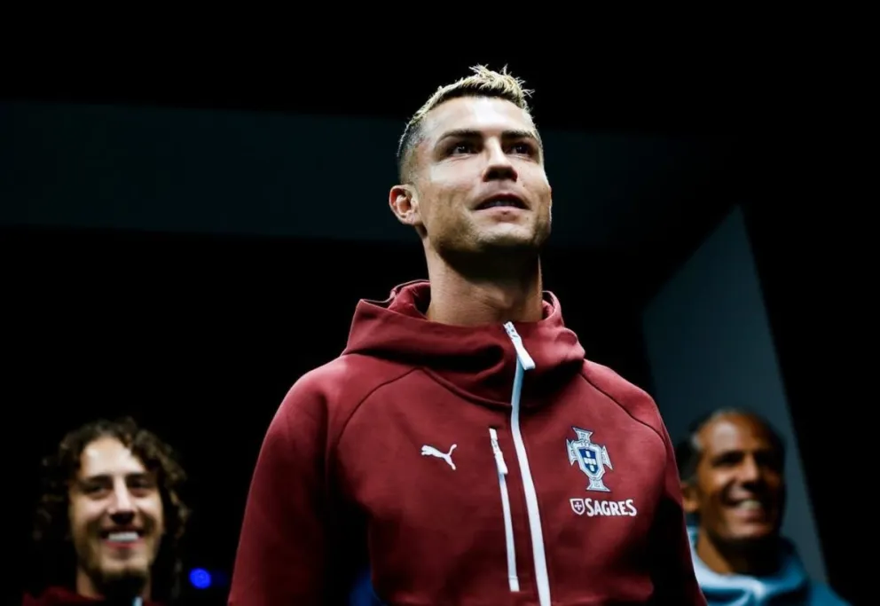 El astro portugués con su selección. Foto: Redes Cristiano Ronaldo.