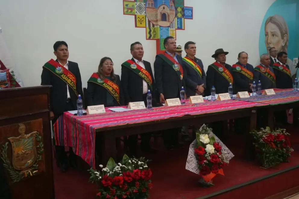 El presidente Rodrigo Paz en Laja. Foto: APG