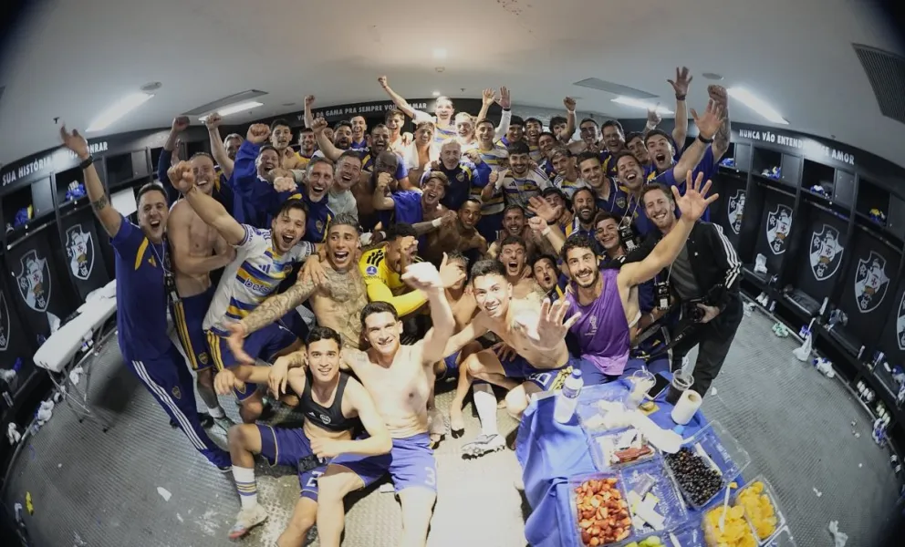 El festejo de los boquenses tras conseguir la clasificación a la final de la Copa Sudamericana. Crédito: CABJ